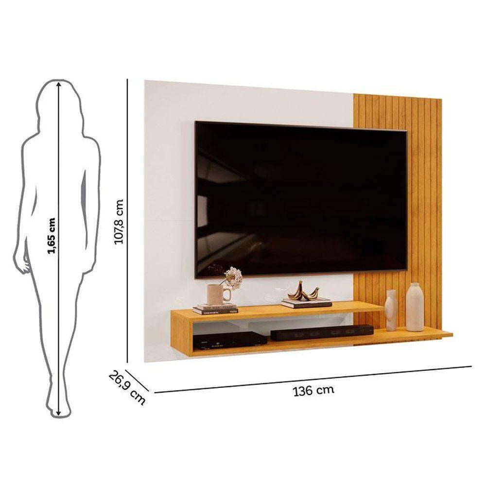 Painel Para Tv Suspenso Nando Cedro Bali E Aparador Para Sala Suri Bali - Dj Móveis - 4