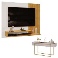 Painel Para Tv Suspenso Nando Cedro Bali E Aparador Para Sala Suri Bali - Dj Móveis - 1