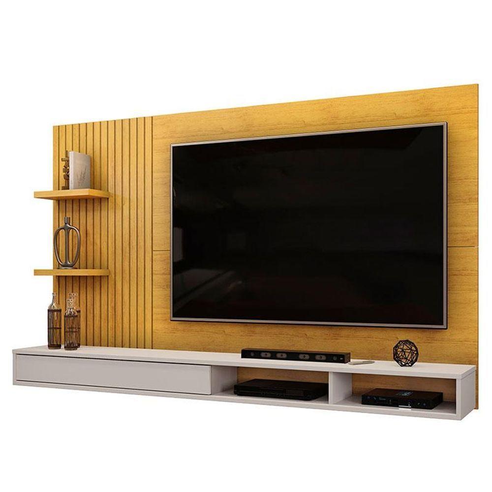 Painel Para Tv Suspenso Bento Cedro Bali E Mesa De Centro Suri Bali - Dj Móveis - 2