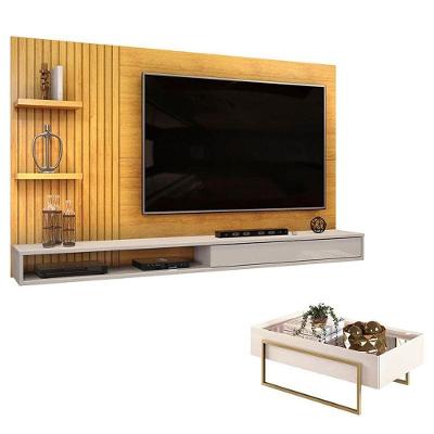 Painel Para Tv Suspenso Bento Cedro Bali E Mesa De Centro Suri Bali - Dj Móveis