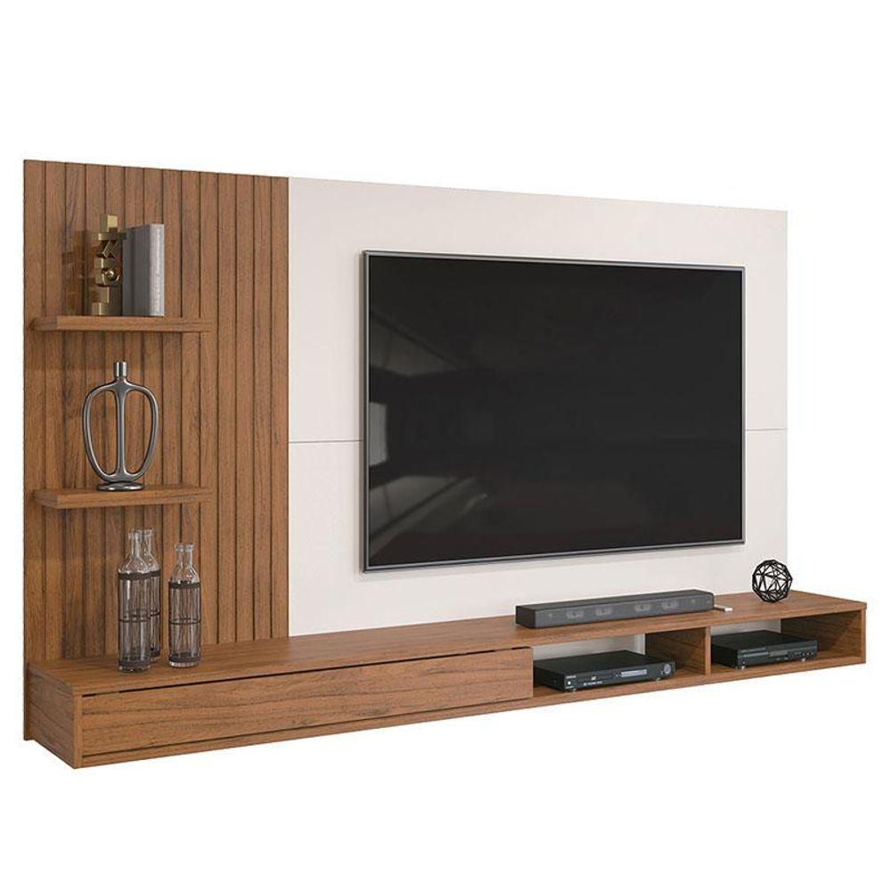 Painel Para Tv Bento Freijó Off White Com Aparador Para Sala Petri E Mesa De Centro Petri Off White - Dj Móveis - 2