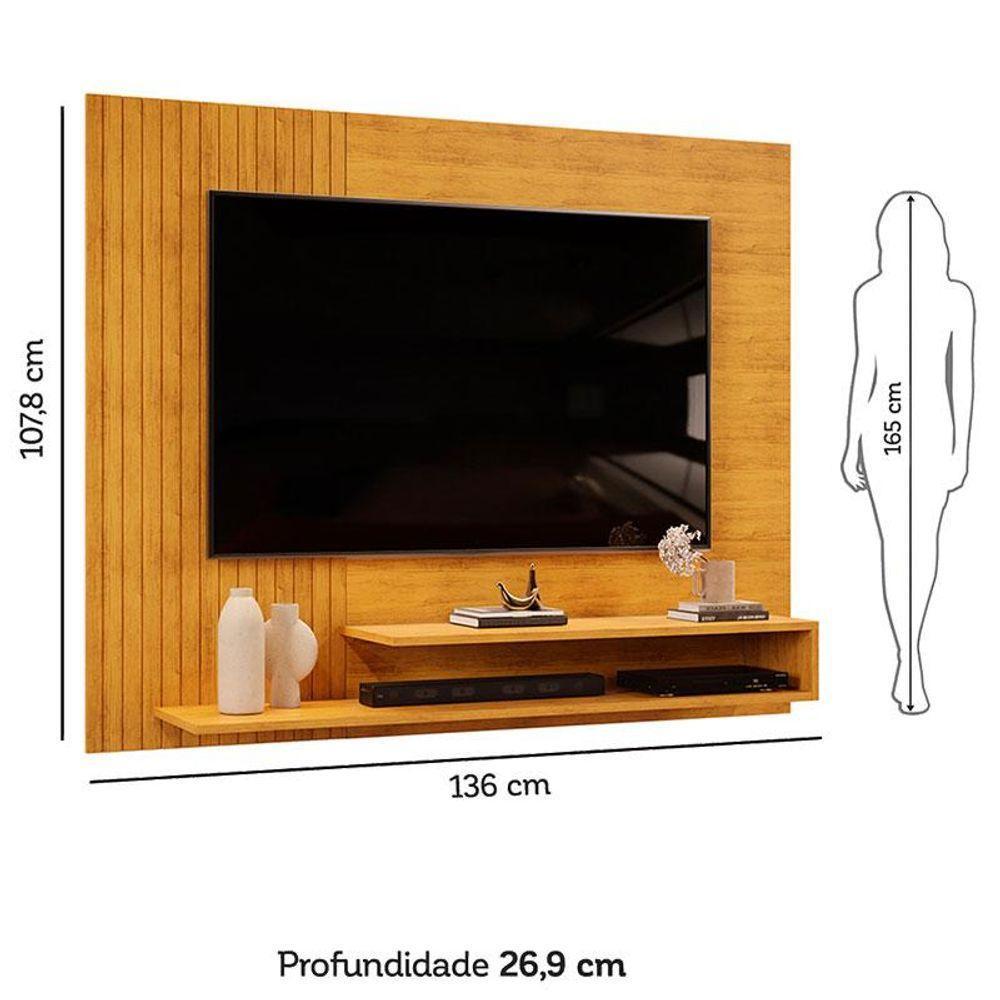 Painel Para Tv Suspenso Nando Cedro E Mesa De Centro Suri Bali - Dj Móveis - 4