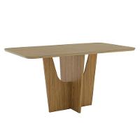 Mesa De Jantar Vértice 160 Cm Ambiente Canto Arredondado Com Vidro Nature - Henn - 3