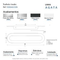 Porta Toalha Toalheiro Para Banheiro Preto Fosco Agata 35cm - 2