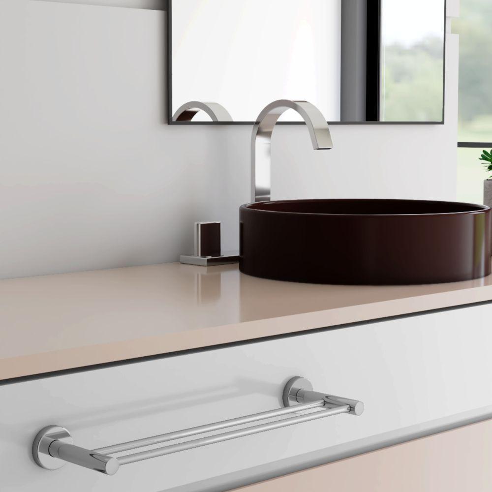 Porta Toalha Toalheiro Duplo Para Banheiro Escovado Atenas 45cm - 3