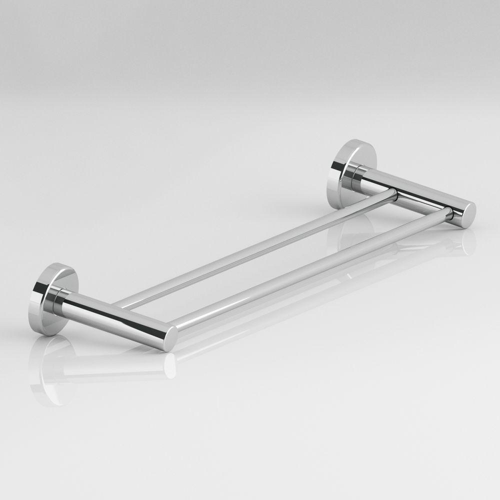 Porta Toalha Toalheiro Duplo Para Banheiro Escovado Atenas 45cm - 4