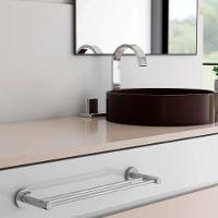 Porta Toalha Toalheiro Duplo Para Banheiro Escovado Atenas 45cm - 3