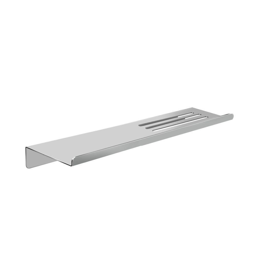Prateleira Suporte Reto Para Banheiro Escovado Grega Aço Inox 30cm - 1