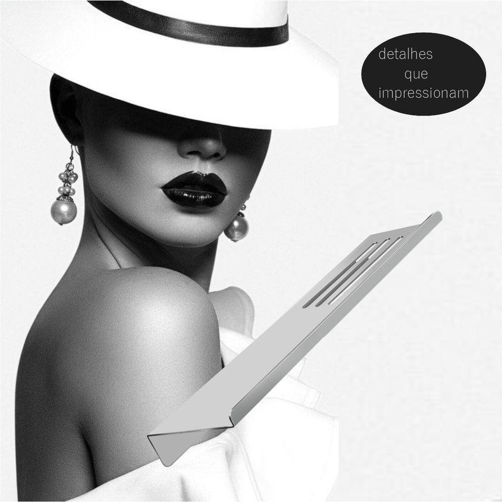 Prateleira Suporte Reto Para Banheiro Escovado Grega Aço Inox 30cm - 2