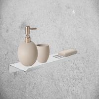 Prateleira Suporte Reto Para Banheiro Escovado Grega Aço Inox 30cm - 3