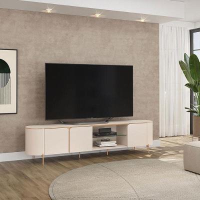 Rack Bancada Para Sala Ambiente Ariana Off White - Dj Móveis