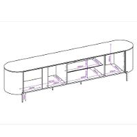 Rack Bancada Para Sala Ambiente Ariana Off White - Dj Móveis - 2