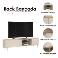 Rack Bancada Para Sala Ambiente Ariana Off White - Dj Móveis