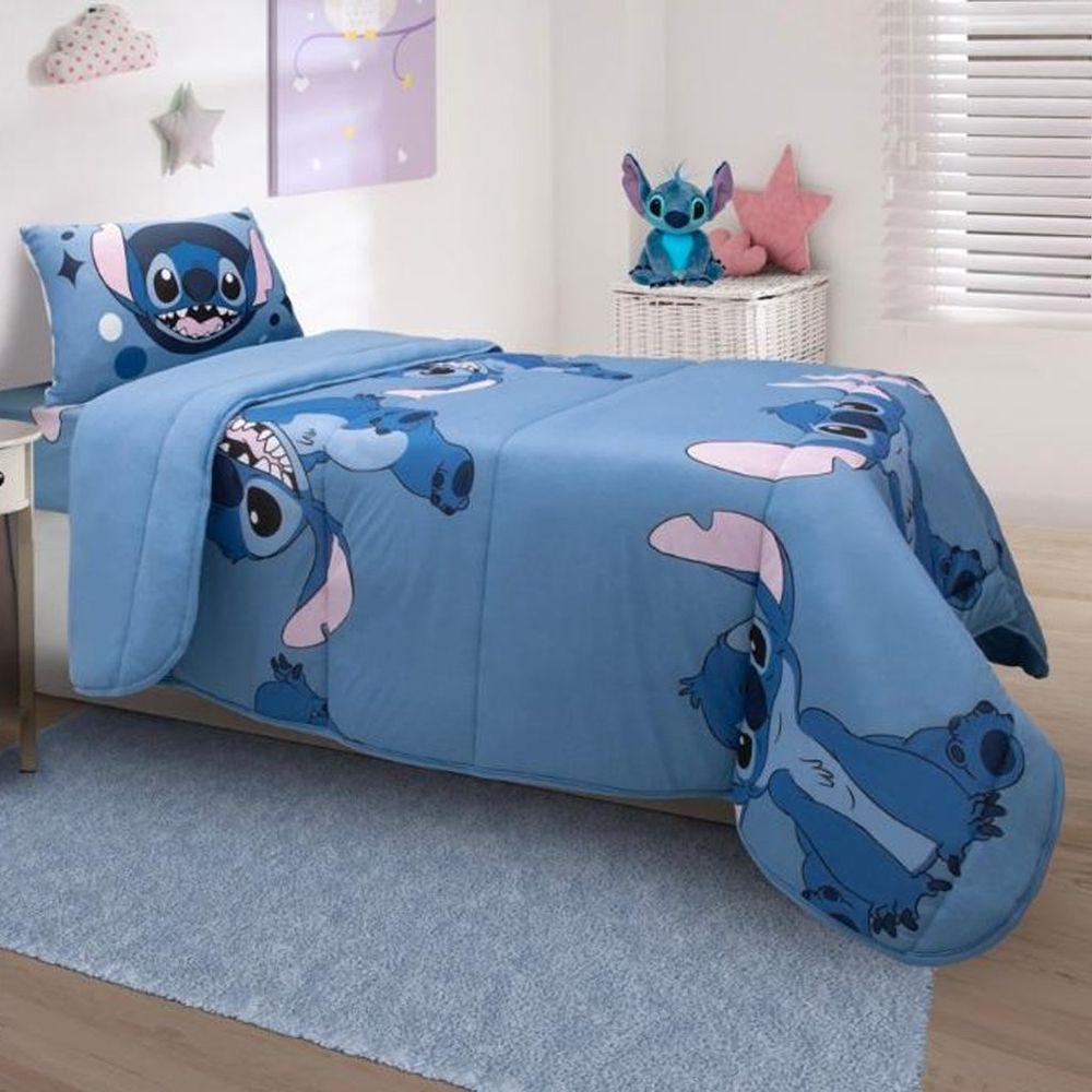 Edredom Casal Stitch Disney 200x220cm 100% Algodão Big Stitch Jeans - 1