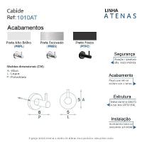 Cabide Gancho Para Banheiro Escovado Atenas Grego Metal - 5