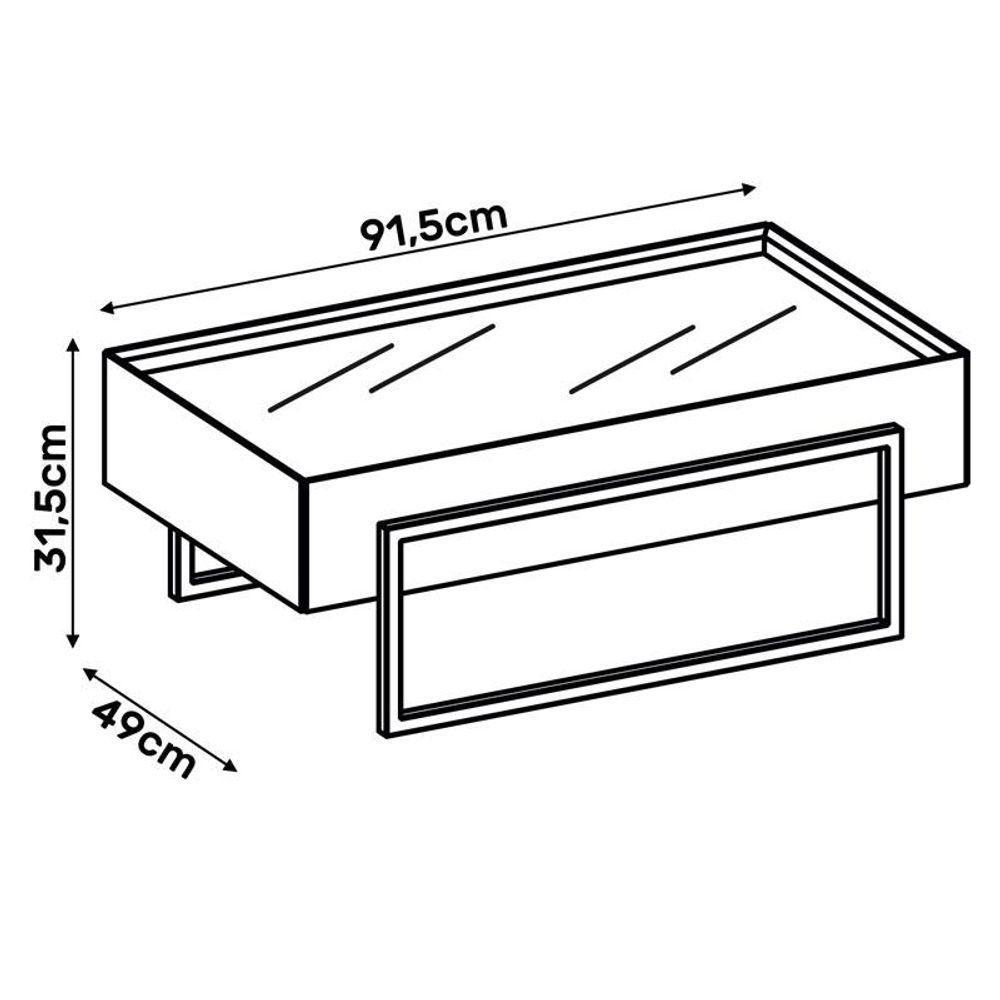 Rack Bancada Scala Com Mesa De Centro Pilar Freijó Off White - Dj Móveis - 3