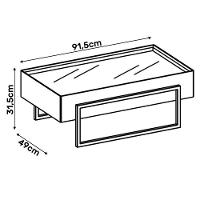 Rack Bancada Scala Com Mesa De Centro Pilar Freijó Off White - Dj Móveis - 3
