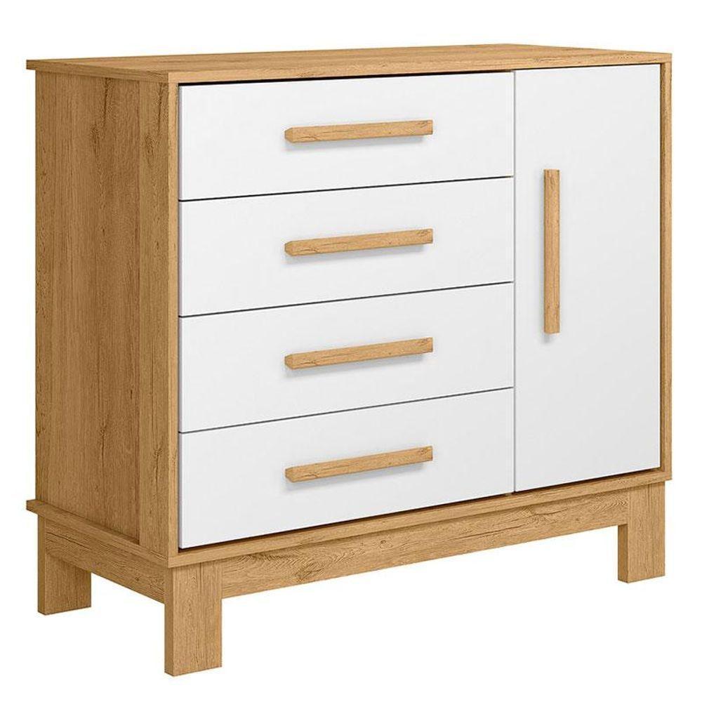 Quarto De Bebê Q Encanto Slim Freijó Toq Branco Acetinado Com Colchão Tend Tudo - Qmovi - 6