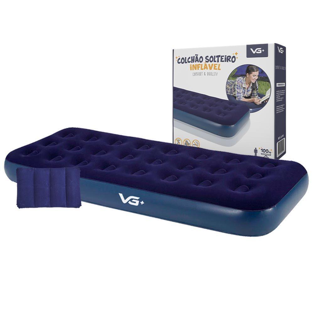 Colchão Solteiro Inflável + Travesseiro Vg Plus - 1