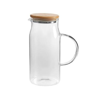 Jarra Sense 1,15L de Vidro com Tampa de Bambu para Mesa e Cozinha Ou