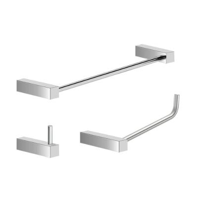 Kit Acessórios Banheiro Escovado 3 Peças Grego Metal 2030tr