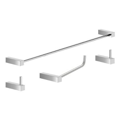 Kit De Acessórios Para Banheiro Escovado 4 Peças Grego Metal 2050tr