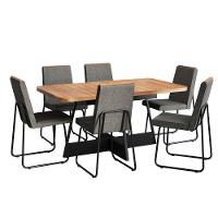 Conjunto Sala De Jantar 6 Cadeiras Arezzo Carraro Nogal E Preto - 2