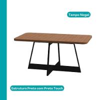 Conjunto Sala De Jantar 6 Cadeiras Arezzo Carraro Nogal E Preto - 3