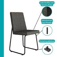 Conjunto Sala De Jantar 6 Cadeiras Arezzo Carraro Nogal E Preto - 7