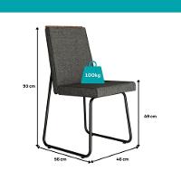 Conjunto Sala De Jantar 6 Cadeiras Arezzo Carraro Nogal E Preto - 8