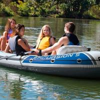 Barco Bote Inflável Excursion 5 Remos Bomba Capota Teto Removível Intex - 2