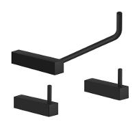 Kit Acessórios Para Banheiro Preto Fosco 3 Peças 2020tr - 1