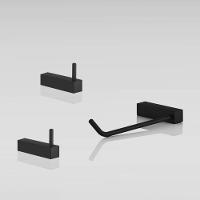 Kit Acessórios Para Banheiro Preto Fosco 3 Peças 2020tr - 3