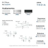 Kit Acessórios Para Banheiro Preto Fosco 3 Peças 2020tr - 6