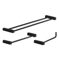 Kit Acessórios Para Banheiro Preto Fosco 3 Peças Grego Metal 2040tr - 1