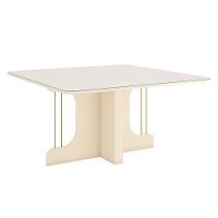 Mesa De Jantar Mavi Ambiente 150 Cm Canto Arredondado Com Vidro Off White - Henn - 4