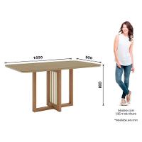 Mesa De Jantar Natalí 160 Cm Ambiente Canto Arredondado Com Vidro Nature - Henn - 2