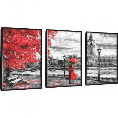 Quadros Decorativos Pintura Casal De Londres Com Moldura Preto