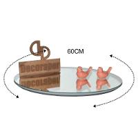 Prato Giratorio Com Espelho Sob O Tampo De 60cm Off White - 2