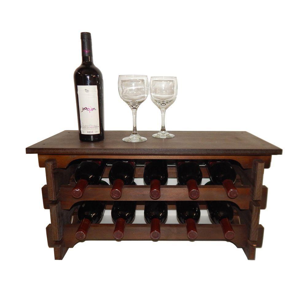 Adega Vinho Madeira 10 Garrafas Tipo Mesinha Imbuia C05 - 1