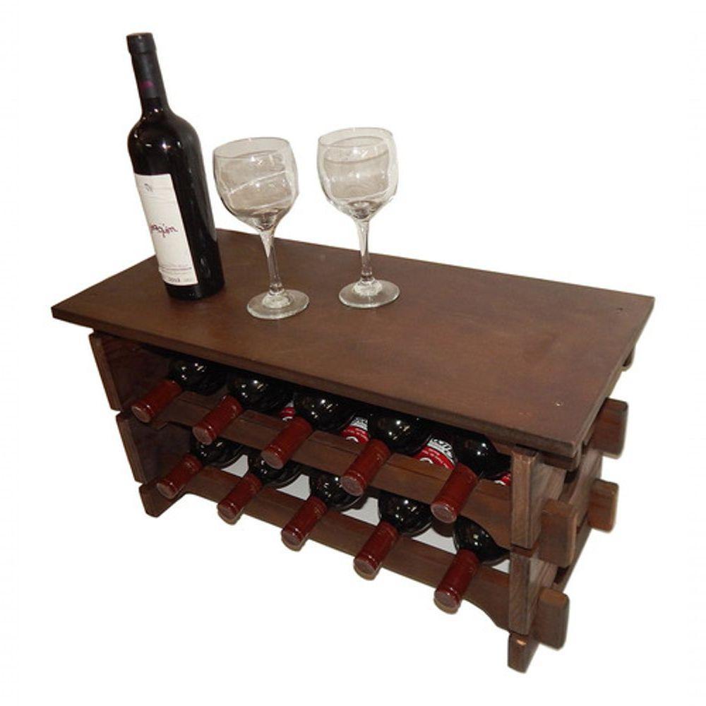 Adega Vinho Madeira 10 Garrafas Tipo Mesinha Imbuia C05 - 4