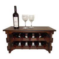 Adega Vinho Madeira 10 Garrafas Tipo Mesinha Imbuia C05