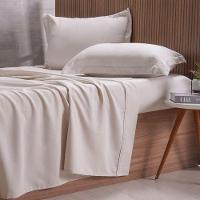 Jogo De Cama Queen 4 Pçs 1000 Fios Toque Acetinado Tessi Bege - 1