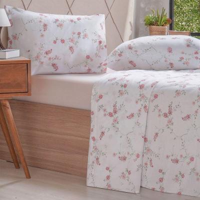 Jogo De Cama Queen 4 Pçs 150 Fios Super Macio 100% Algodão Amelie