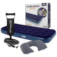 Colchão Solteiro Inflável Com Bomba Manual E Travesseiro Pescoço Vg Plus - 1
