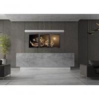 Quadro Decorativo Flor Digital Com Moldura Preto - 2