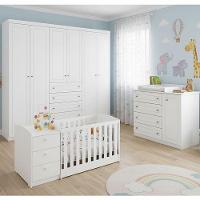 Quarto Americano 6 Portas Com Berço Multifuncional Atlanta Branco Fosco Henn - Reller - 9