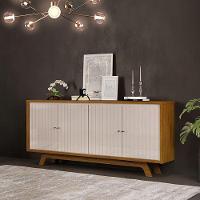 Rack Bancada Valle E Aparador Buffet Salle Freijó Off White - Dj Móveis - 7