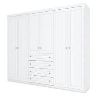 Quarto Infantil 6 Portas Mississipi Com Berço Multifuncional Cleo Branco Fosco - Henn - 6