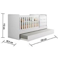 Quarto Infantil 6 Portas Mississipi Com Berço Multifuncional Cleo Ambiente Branco Fosco E Colchão Gazin - Henn